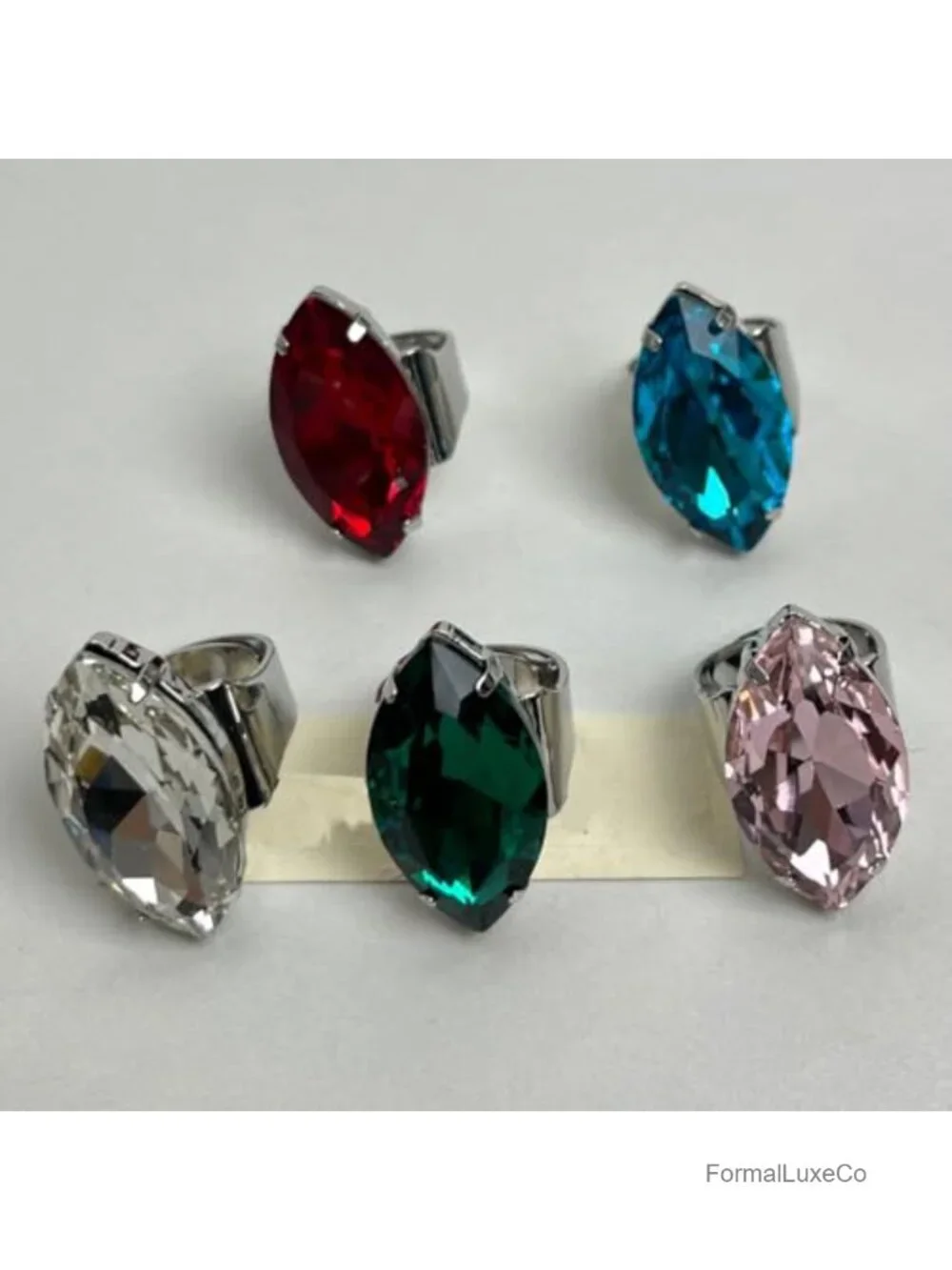 Marquise Rhinestone Cocktail Ring Chunky Statement Ring